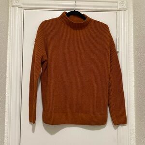 Max Studio Chunky Orange Knit Turtleneck Sweater